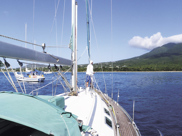 cm17-Picking-up-a-Mooring-in-Nevis